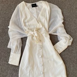 Red Dress Boutique Elegant white dress satin&sheer